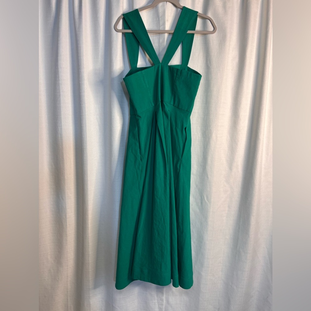 Anthropologie Green Midi Dress *zipper needs replacing. - Picture 7 of 10